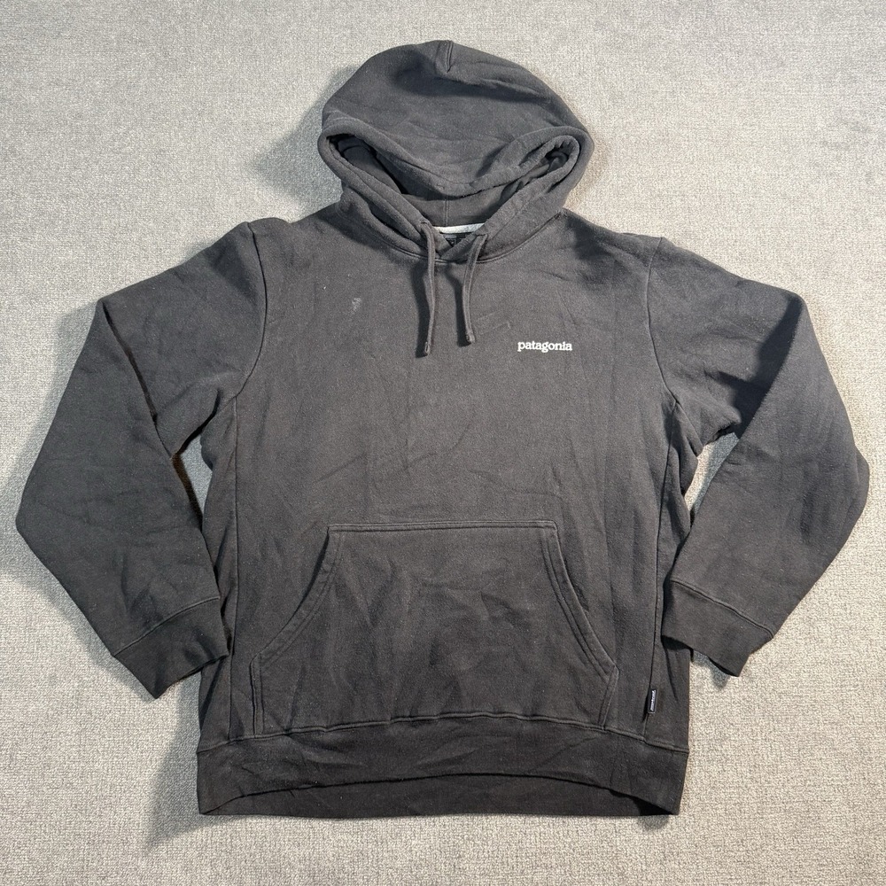 Patagonia Hoodie Men's Size Medium Uprisal Hoody Black Logo Pullover Outdoor